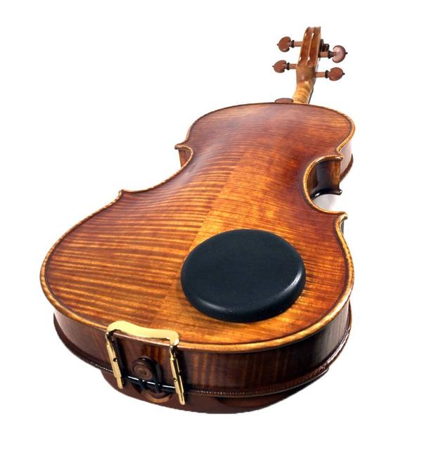 violin with small round gelrest dot shoulder rest